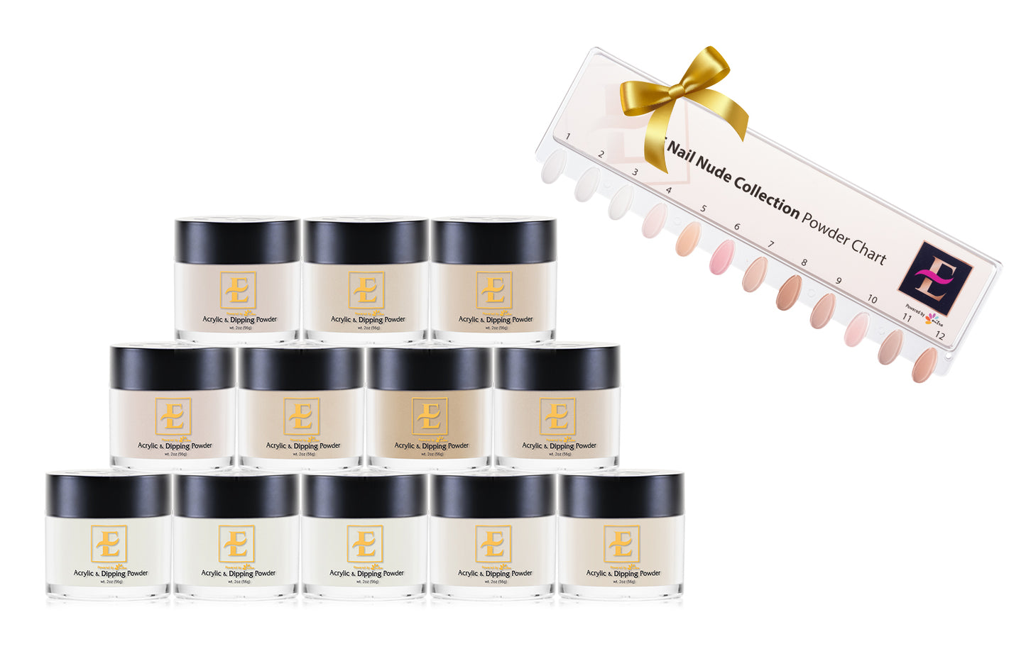 E Nude Collection Acrylic & Dip Powder (Set of 12 Colors)