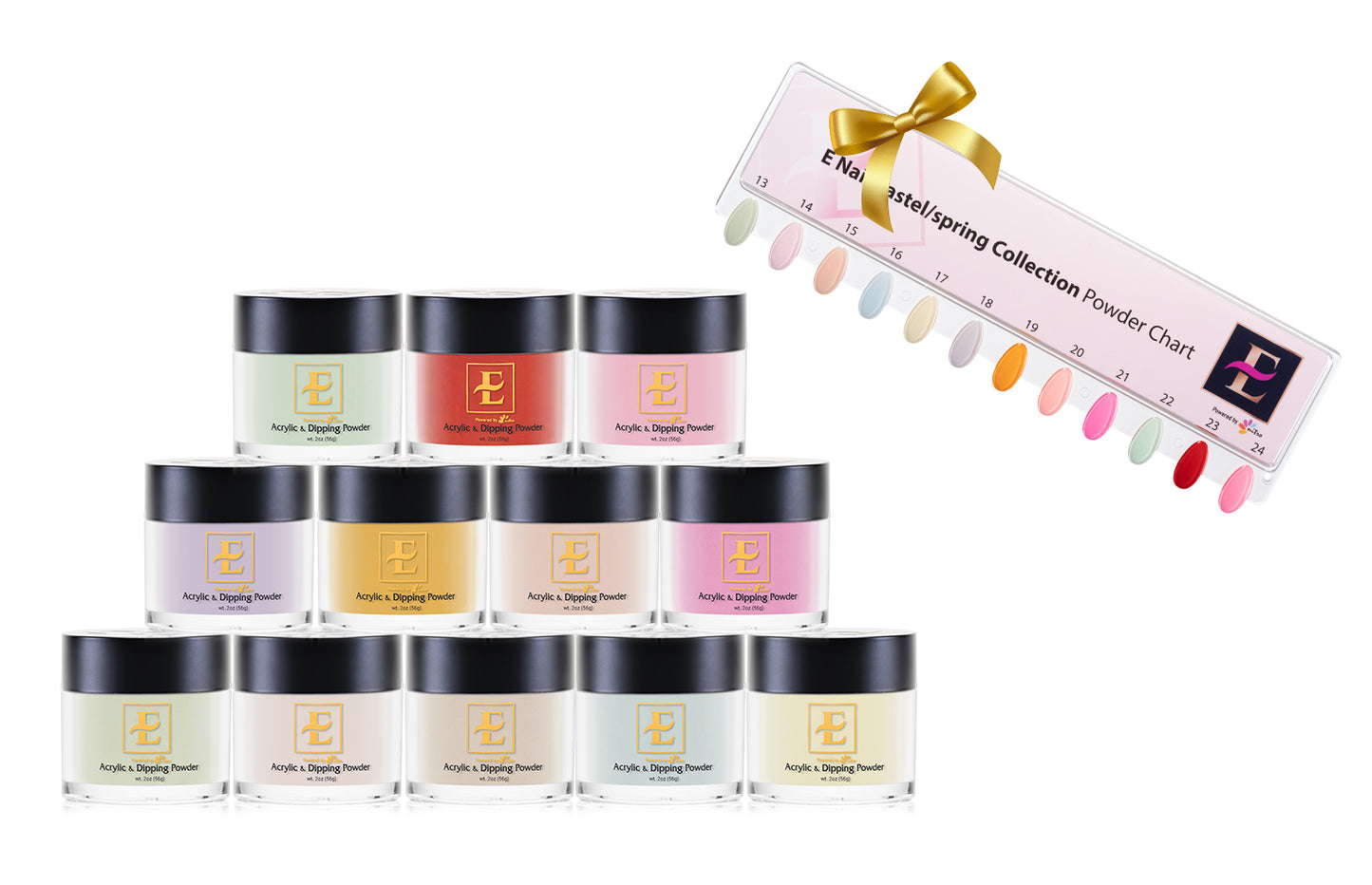 E Pastel/Spring Collection Acrylic & Dip Powder (Set of 12 Colors)