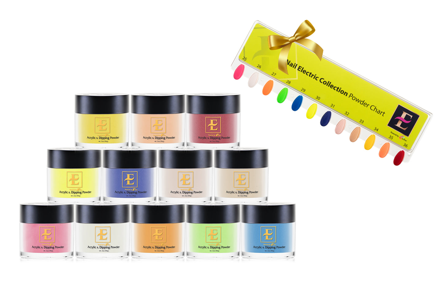 E Electric/Neon Glow Collection Acrylic & Dip Powder (Set of 12 Colors)