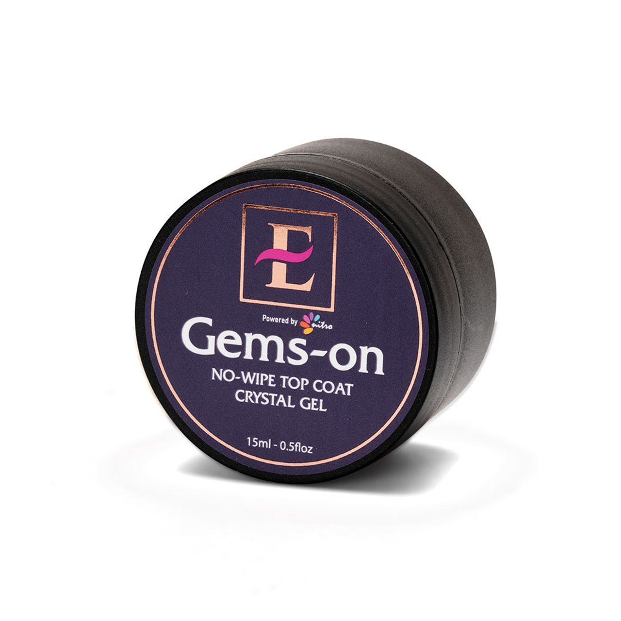 E Gems-On Crystal Gel Top Coat No-Wipe 0.5oz