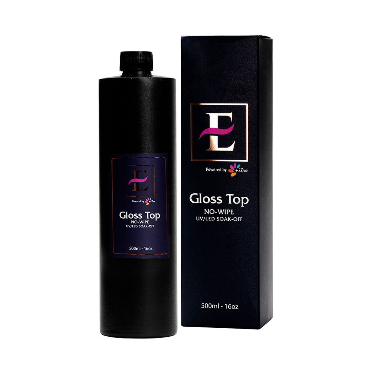 E Glossy Gel Top Coat Refill No-Wipe 16oz